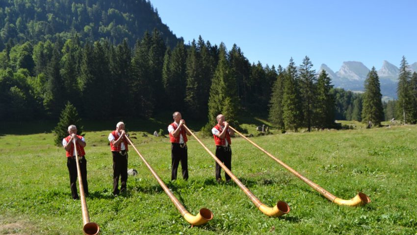  Musikalische Darbietung der Alphornbläser Wildhaus.