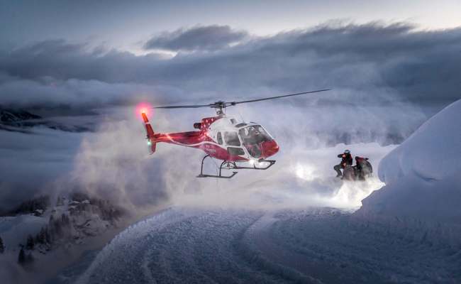 Ohne Rums kein Pistenspass: Lawinen mit Helikopter gesprengt