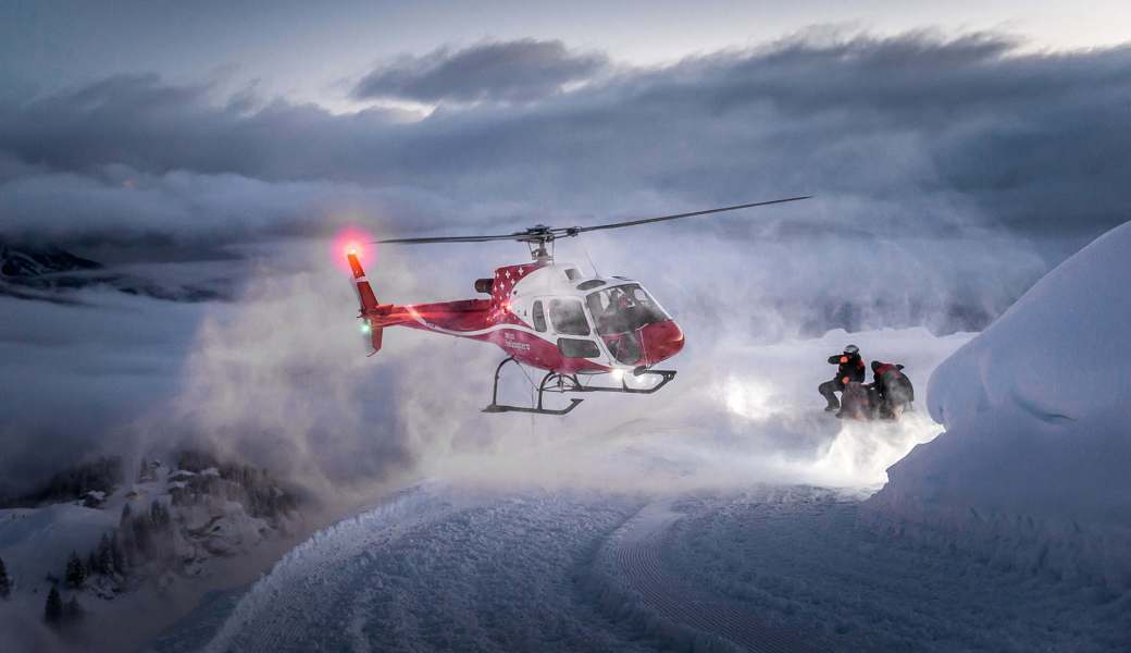 Ohne Rums kein Pistenspass: Lawinen mit Helikopter gesprengt