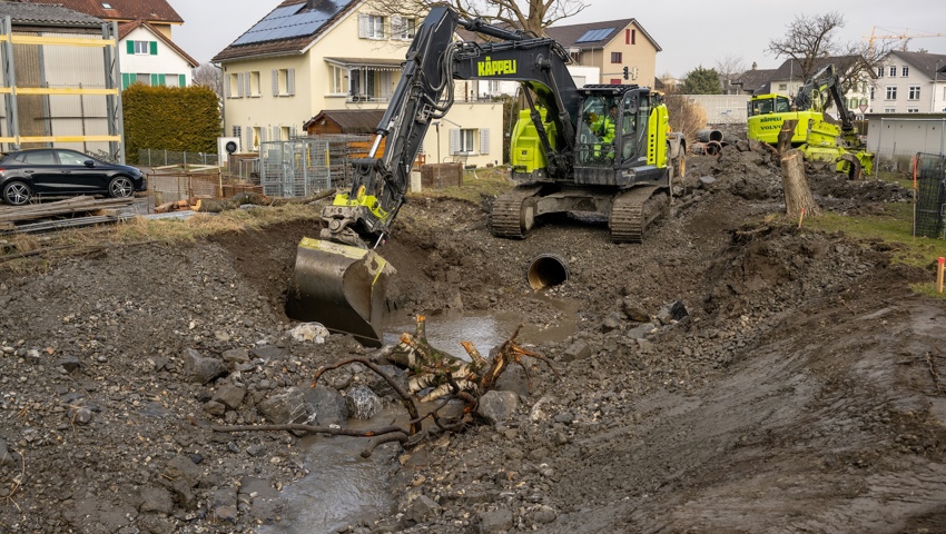 Sevelerbach während der Revitalisierung.