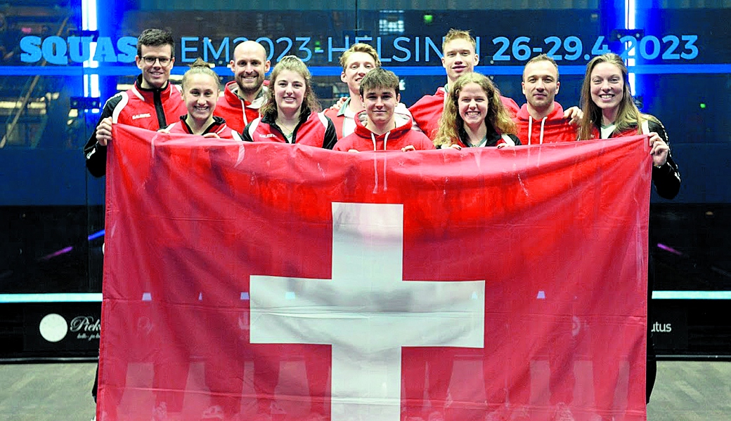 Die Schweizer EM-Teilnehmende mit dem Grabser Yannick Wilhelmi (Vierter von rechts).
