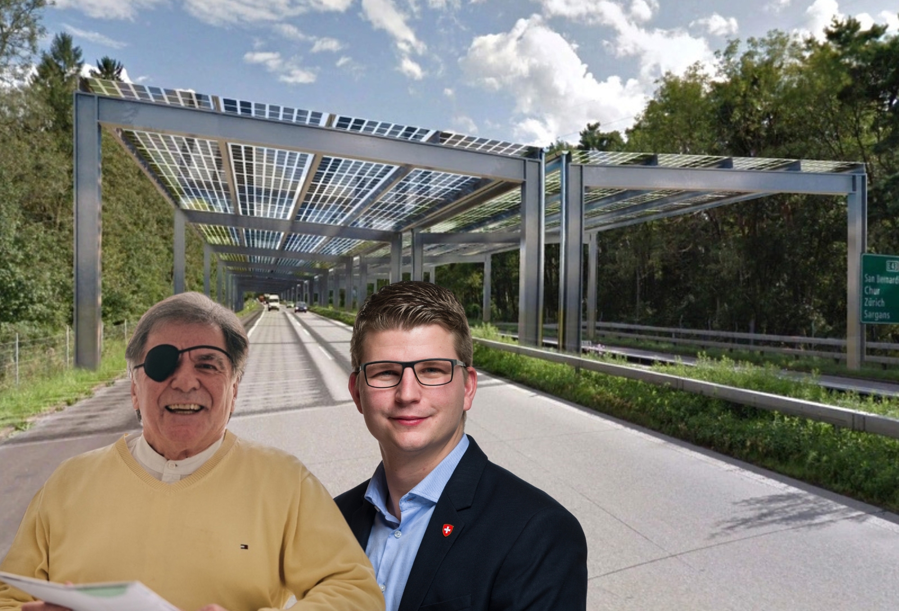 Architekt will PV-Dach über Autobahn bauen – jetzt lädt ihn Mike Egger ins Bundeshaus ein