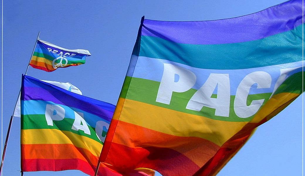 Die «Bandiera della Pace» steht als Symbol für die italienische Friedensbewegung. 