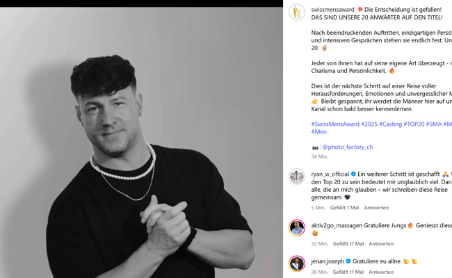 Roger Wohlwend ist beim Swiss Men's Award fix dabei