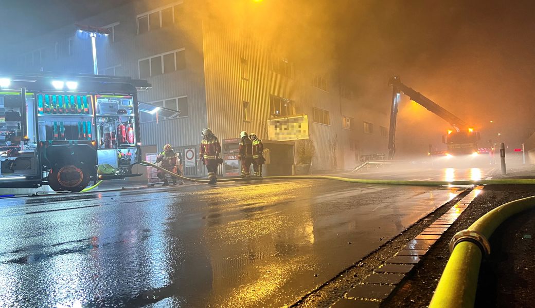 Die Feuerwehr stiess im Inneren des Industriebetriebes auf dicken Rauch. Brandherd war höchstwahrscheinlich die Häckselanlage.