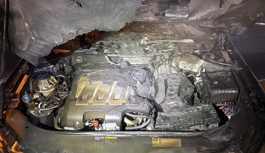 Mit einem Feuerlöscher konnte der Fahrer den Brand eindämmen, noch bevor die Feuerwehr kam.