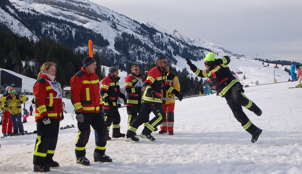Voller Einsatz beim Durchlaufen des Einsatzparcours.