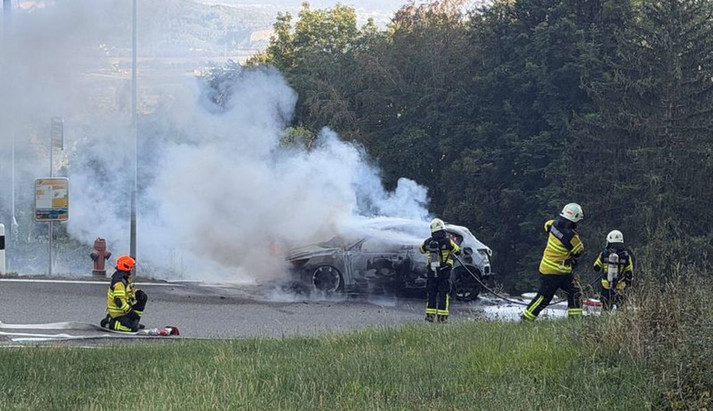 Die Feuerwehr konnte den Brand rasch löschen, das Auto aber nicht retten.