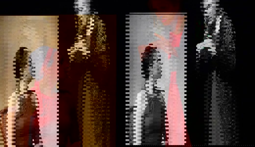  Zwei Schauspielerinnen aus Bad Ragaz im Fabriggli Buchs: Die alte (Ute Hoffmann) und die junge Caroline (Anja Hoffmann) geben Einblick in die Liebesbeziehung mit Alberto Giacometti. 