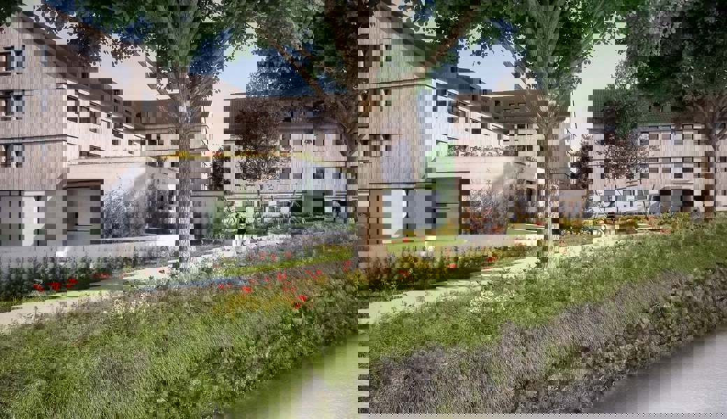 Visualisierung der geplanten Überbauung im Zentrum von Grabs. 