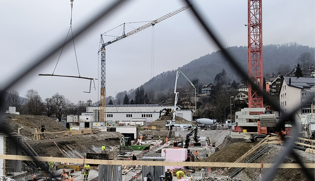 Für die Region Toggenburg von grosser Bedeutung: Blick auf die Baustelle beim Campus Wattwil. 