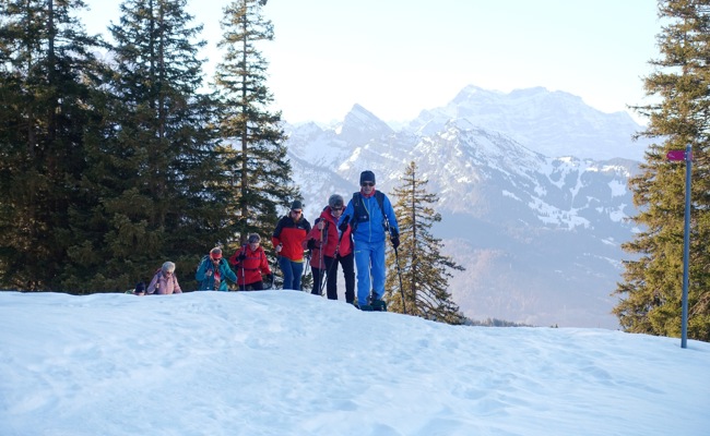 Auf Schneeschuhen vom Arvenbüel nach Stein