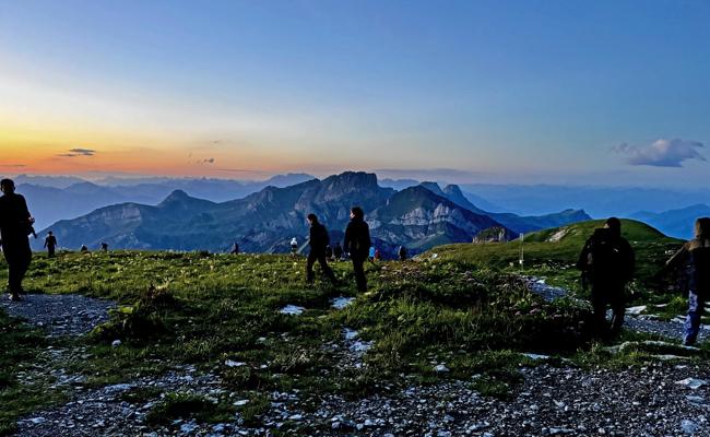 Wenn Frühaufsteher auf den Chäserrugg fahren
