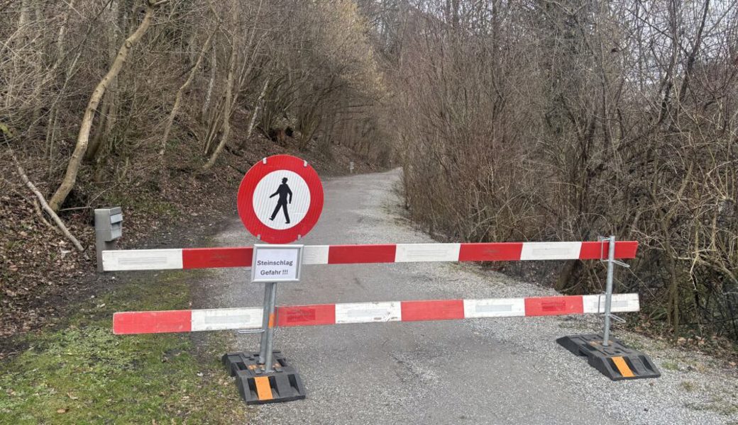 Steinschlag: Hangseitiger Gehweg am Werdenbergersee gesperrt