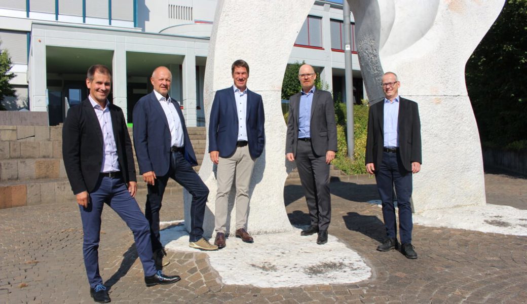  Die Schulleitung (von links): Marco Thoma, Peter Keller, Marcel Brändli, Daniel Miescher und Stefan Gurtner. 