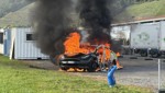 Elektrofahrzeug vollständig ausgebrannt