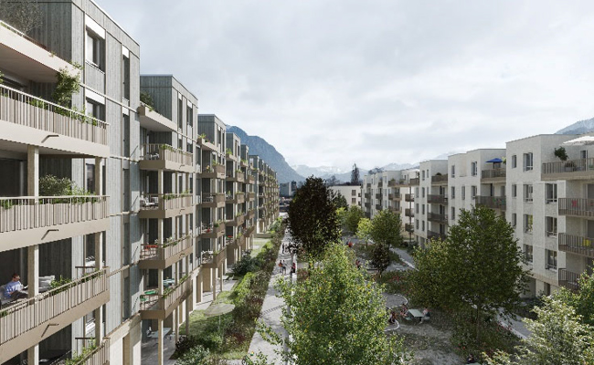 In der Rheincity auf dem nördlichen Bahnhofareal sollen 221 Wohnungen entstehen