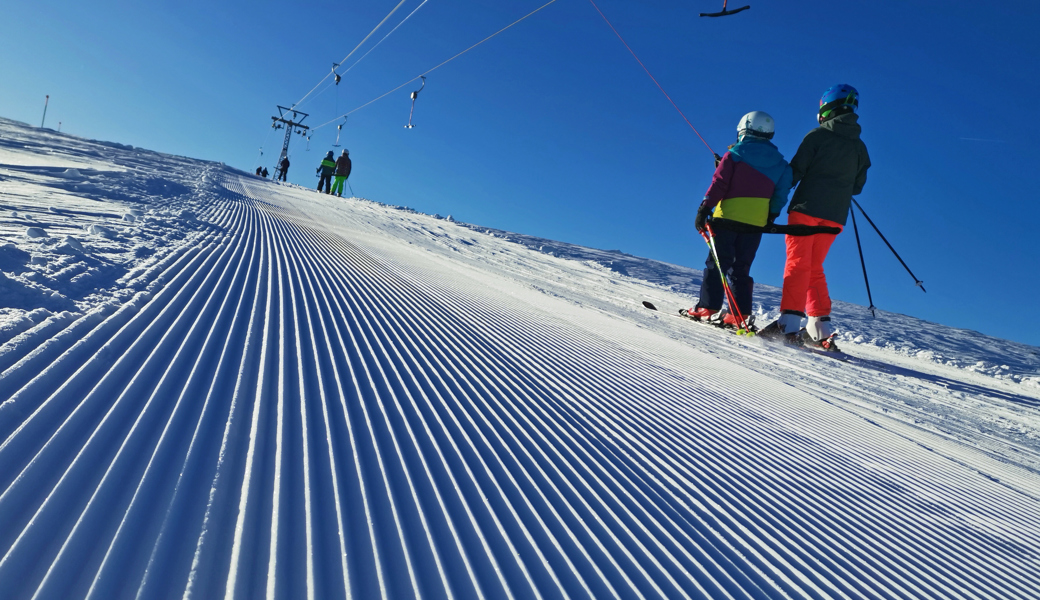 Die Pisten sind ein Traum: Blick ins Skigebiet von Wildhaus.