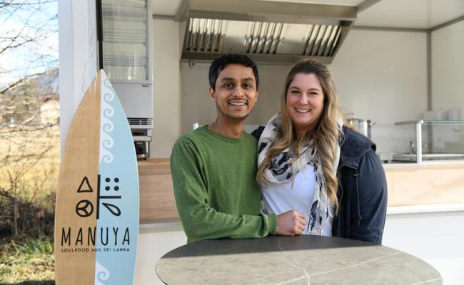 Küche auf Rädern: Jana und Nuwan Saller bringen die sri-lankische Küche in die Region