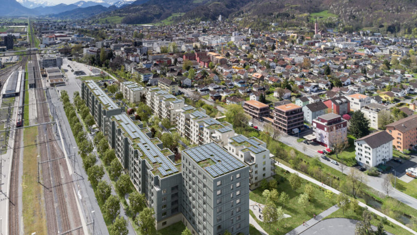  So soll die vollendete Wohnüberbauung "Rheincity" aussehen. 