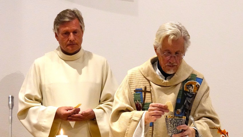 Ottmar Hetzel (links) und Erich Guntli gestalteten die Messfeier. Ottmar Hetzel (links) und Erich Guntli gestalteten die Messfeier.