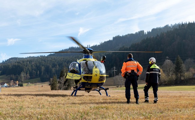 Mann verletzt sich bei Arbeit mit Kreissäge