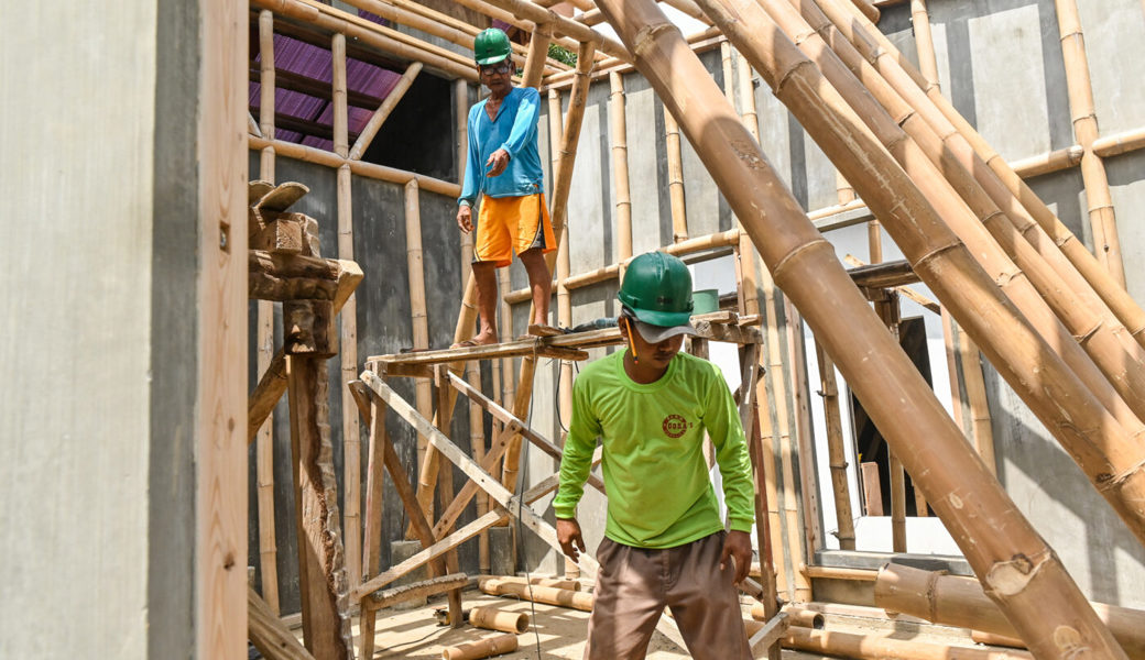  150000 Bambusrohre wurden mit der Hilti-Technologie verwendet.