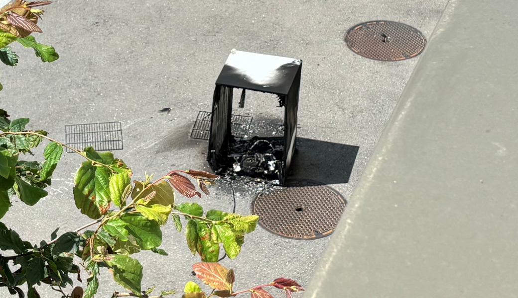 Der Grilleur warf den in Brand geratenen Kühlschrank kurzerhand auf die Strasse hinab.  Der Grilleur warf den in Brand geratenen Kühlschrank kurzerhand auf die Strasse hinab.