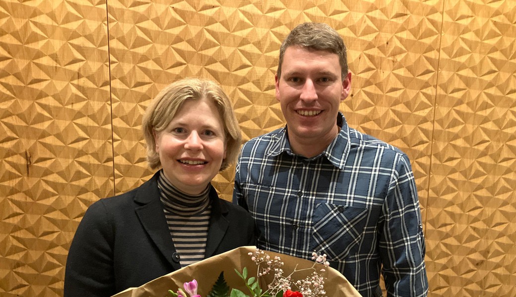 Die St. Galler Ständerätin Esther Friedli und Kreispräsident Michel Bokstaller.