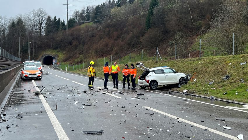 Das Auto wurde ins Wiesenland abgewiesen.