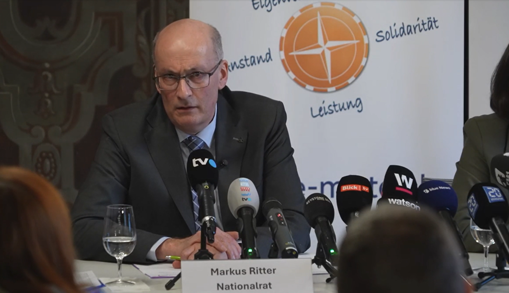 Markus Ritter an der Pressekonferenz der Mitte St.Gallen. 