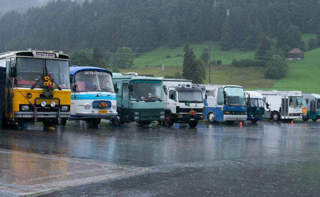 Trotz strömendem Regen sah man manch sonniges Lächeln am Wohnbustreffen