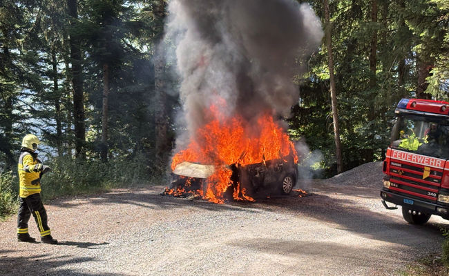 Erst Rauch, dann Feuer: Auto geriet in Vollbrand