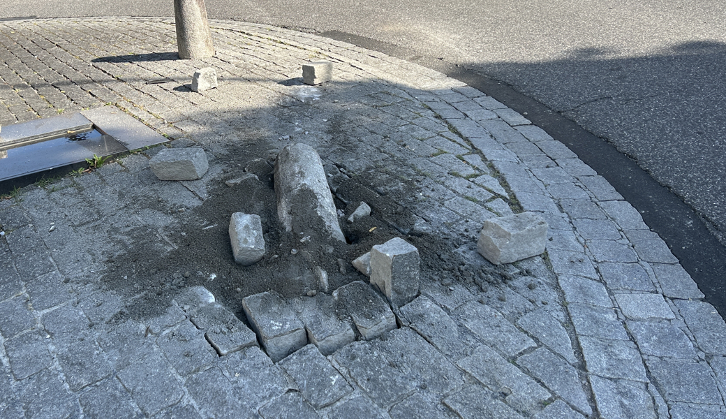 Der Sattelzug-Chauffeur kümmerte sich nicht um den Schaden. 