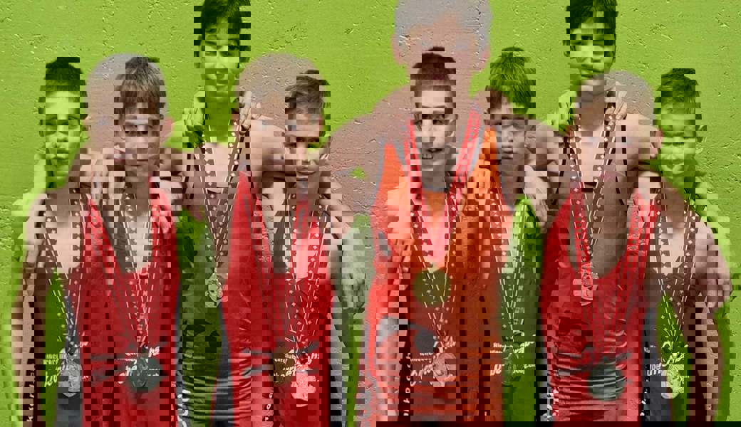 Die Medaillengewinner (von links): Timo Heeb, Lio Rüegg, Tinio Ritter und Rio Goldener. Bilder: PD