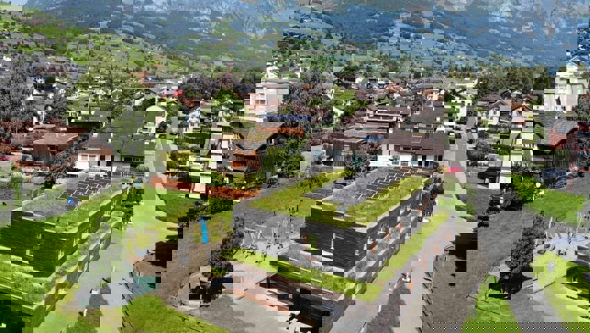  Blick auf ein Wohnquartier von Grabs.