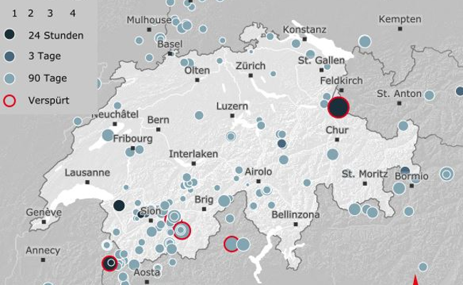 Es hat heftig gerumpelt: Erdbeben der Stärke 3,9 mit Epizentrum in Vaduz