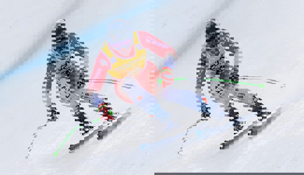  Josua Mettler während des zweiten Abfahrtstrainings auf der Stelvio in Bormio. 