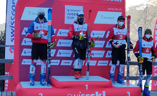 Ski-Talent Luca Gantenbein ist in Form und derzeit Stammgast auf dem Siegerpodest