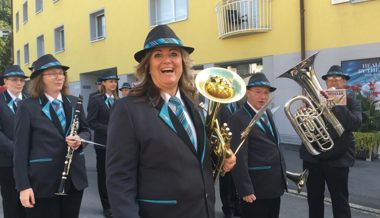 Die Musikgesellschaft marschierte an der Princely-Tattoo-Parade in Vaduz mit