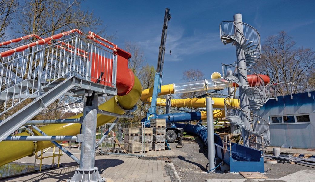 Noch Ende März glich das Freibad Vaduz einer Grossbaustelle.
