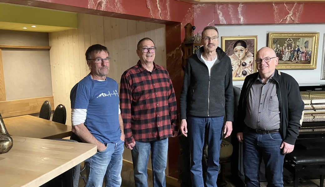 Von links: Die Neumitglieder Markus Nessensohn, Jean-Claude Croset und Fredy Morgenthaler sowie das neue Vorstandsmitglied Moritz Häfliger. 