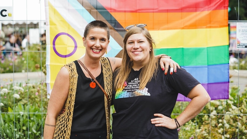 Sandra König (links) und Andrea Calzavara vom Vorstand der St.Galler Pride. Sandra König (links) und Andrea Calzavara vom Vorstand der St.Galler Pride.