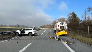 A13 zwischen Oberriet und Kriessern: Automobilist fuhr in eine Putzmaschine