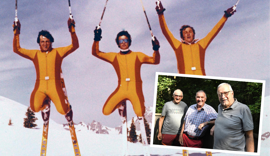 Edi Eggenberger, Florian Tischhauser und Hardli Eggenberger – vor 50 Jahren und heute.