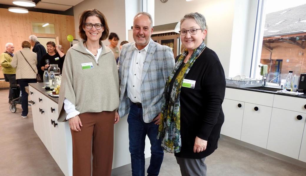 Standortleiterin Karin Konings (links) und Hauptleiterin Bernadette Zemp freuten sich über den Besuch des Stadtpräsidenten Rolf Pfeiffer.