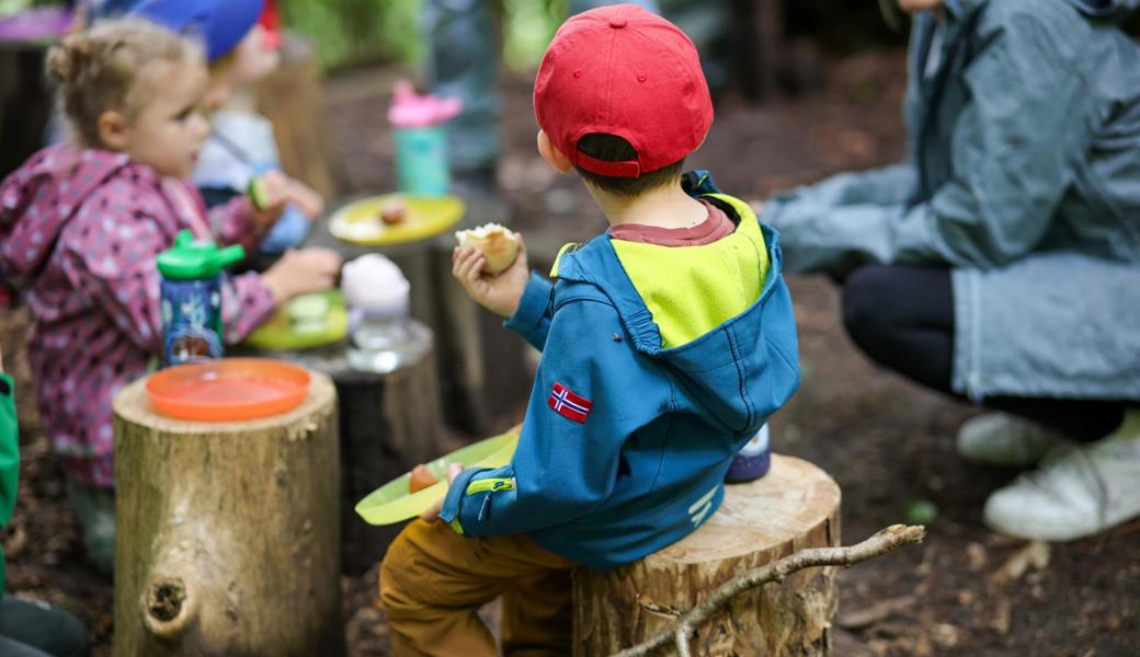 Der schlaue Fuchs begleitet die Kinder der Kita Schatzchischta an ihrem Waldtag.